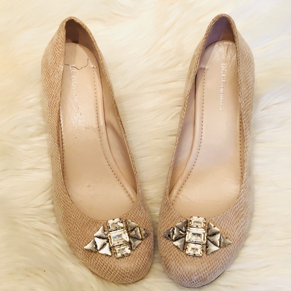 BCBGeneration Shoes - BCBGeneration Embellished Leather Wedges🌸